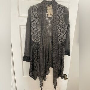 Gray Lace Sweater Jacket